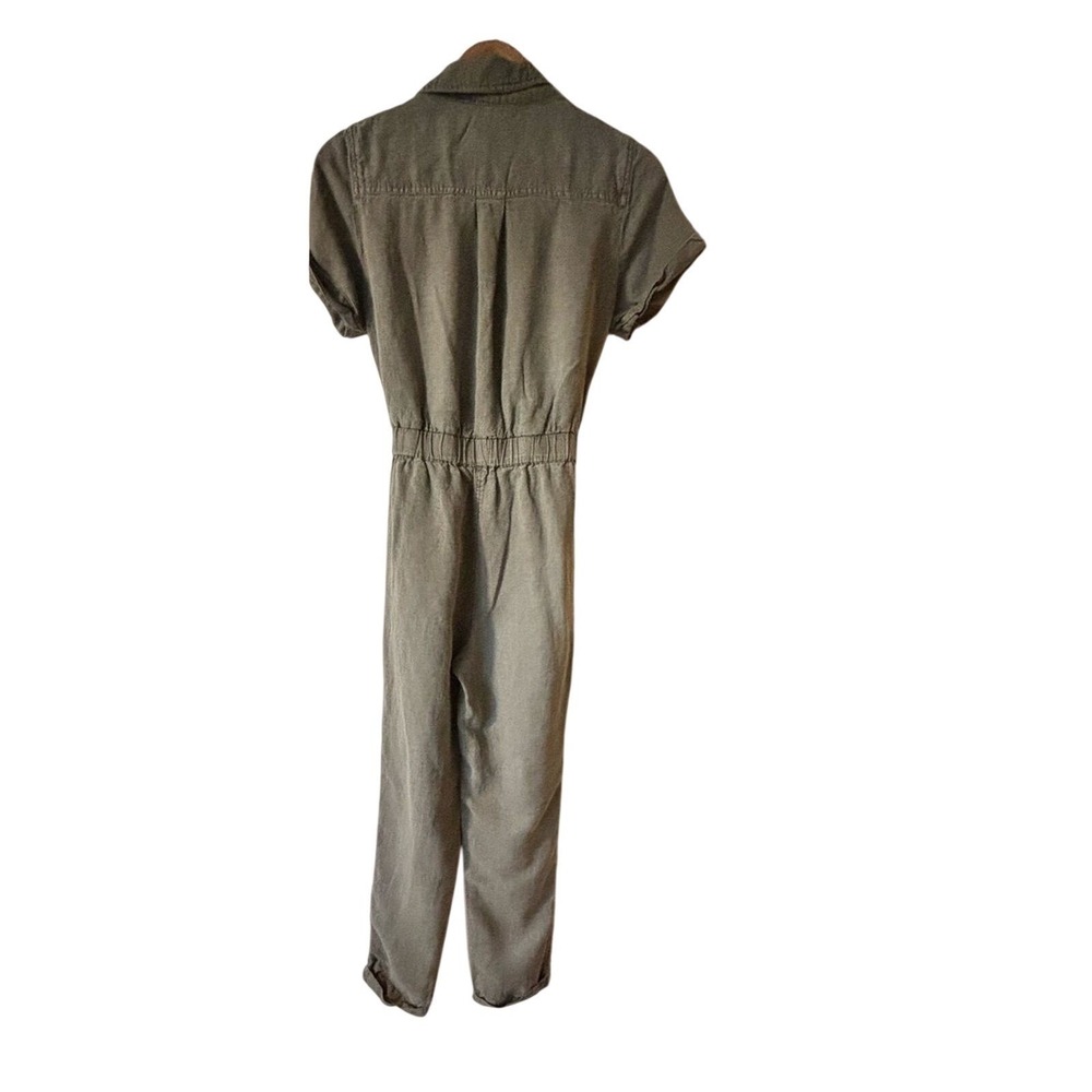 C&C California Short-Sleeve Belted Jumpsuit Linen Women's Small Utility Gorpcore - Picture 4 of 10